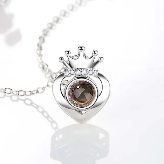 Crown Pendant Photo Necklace Birthday Gift Anniversary Gift