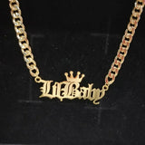 Crown Name Necklace 5MM Cuban Chain Letter Necklace Personalized Gift