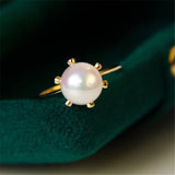 Adjustable Crown Ring Base Mounting for Pearl Beads
