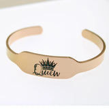 Crown Queen Bangles Stainless Steel Cuffs High Polish Bracelet