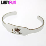 Crown Queen Bangles Stainless Steel Cuffs High Polish Bracelet