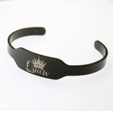 Crown Queen Bangles Stainless Steel Cuffs High Polish Bracelet