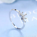 Zircon Stone Crown Ring for Women Girls - Christmas Gift