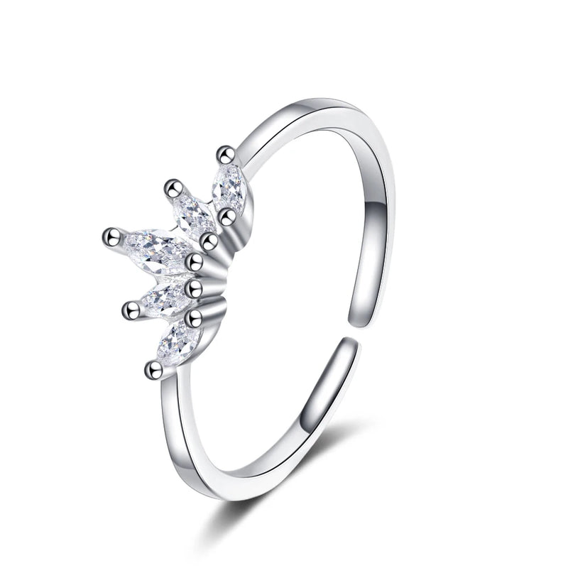 Zircon Stone Crown Ring for Women Girls - Christmas Gift