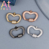Crown Shape Clasps Hooks Copper Micro Pave Zirconia Jewelry Making