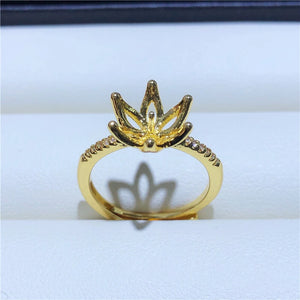 Crown Plated Ring Base Mountings for Pearl Beads