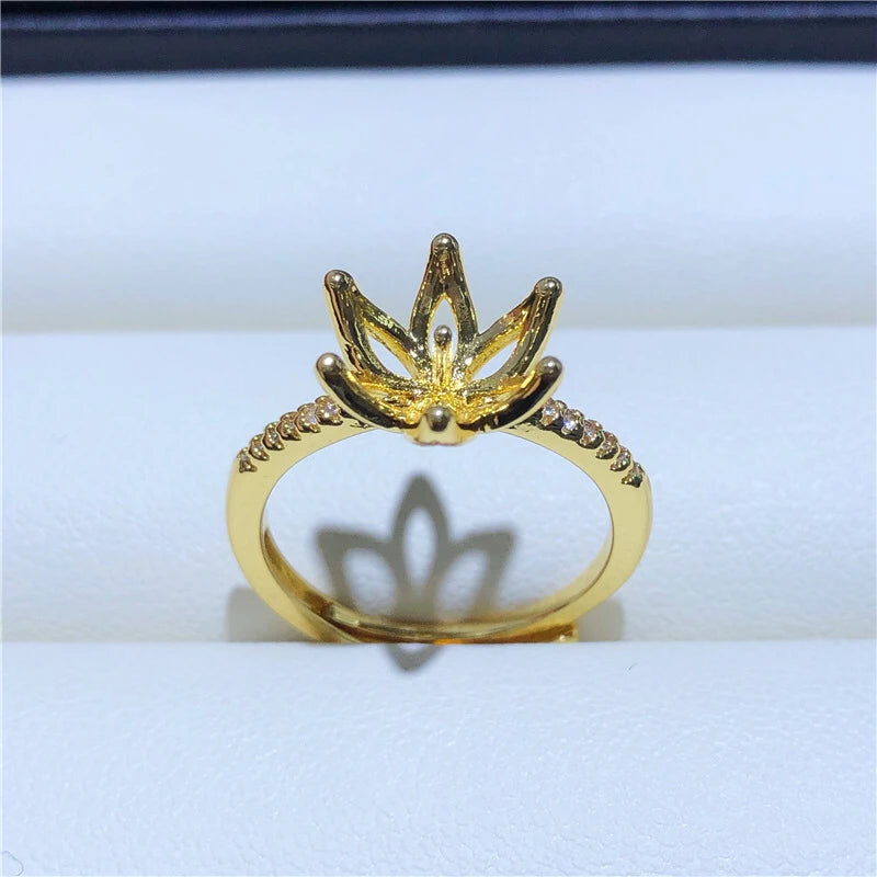 Crown Plated Ring Base Mountings for Pearl Beads