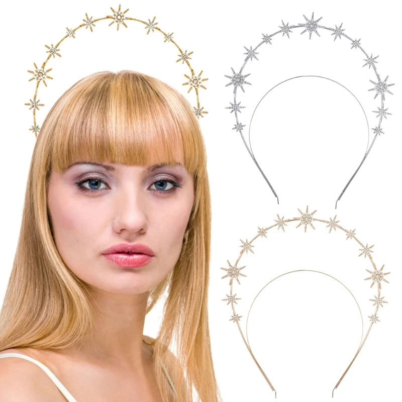 Crown Star Goddess Crown Headband Alloy Wedding Accessories