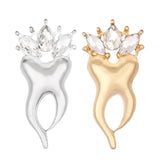 Crown Teeth Crystal Brooch Dental Lapel Pin