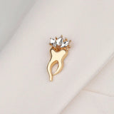 Crown Teeth Crystal Brooch Dental Lapel Pin
