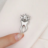 Crown Teeth Crystal Brooch Dental Lapel Pin