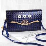 Crown PU Leather Snap Button Jewelry Bag For Women