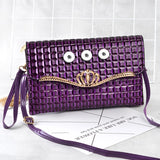 Crown PU Leather Snap Button Jewelry Bag For Women