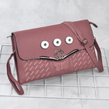 Crown PU Leather 18mm Snap Button Jewelry Bag For Women