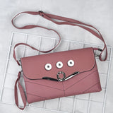 Crown PU Leather 18mm Snap Button Jewelry Bag For Women
