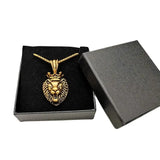Crown Lion Pendant Necklace Stainless Steel Roaring Lion Charm Hip Hop Jewelry