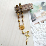 Saint Benedict Cross Bracelet Crystal Beads Rosary