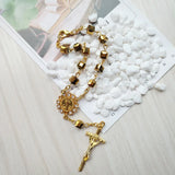 Saint Benedict Cross Bracelet Crystal Beads Rosary