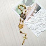 Saint Benedict Cross Bracelet Crystal Beads Rosary