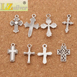 Crucifix Cross Spacer Charm Beads 24pcs 8 styles Alloy Pendants DIY