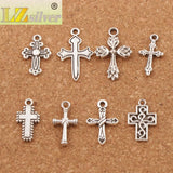 Crucifix Cross Spacer Charm Beads 24pcs 8 styles Alloy Pendants DIY