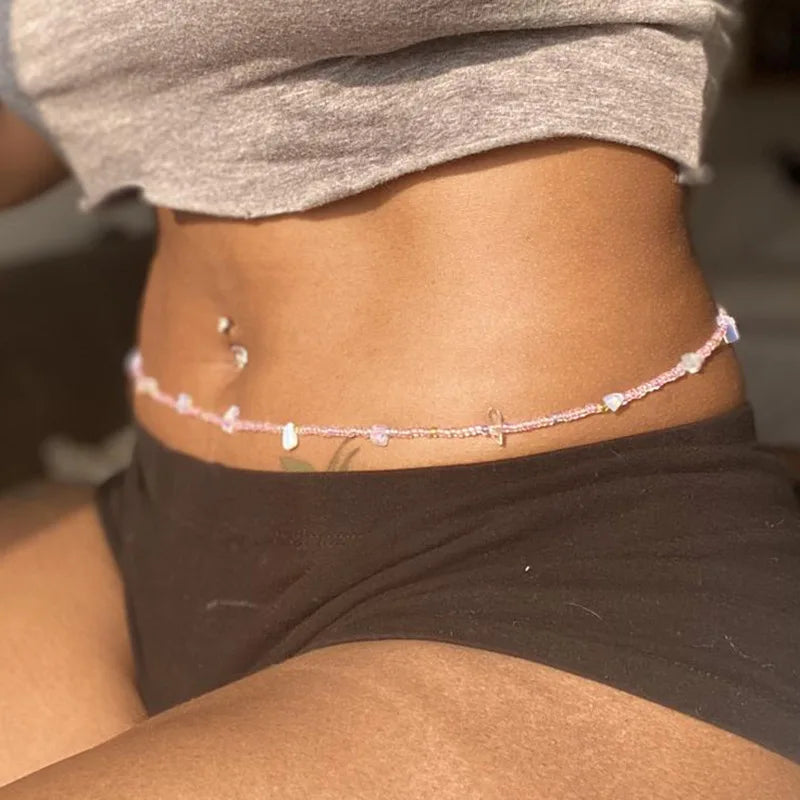 Crushed Stone Waist Beads Body Jewelry African Waist Bead