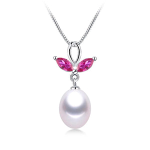 Natural Freshwater Pearl Pendant 925 Sterling Silver Necklace