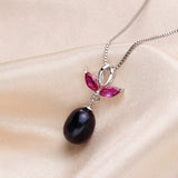 Natural Freshwater Pearl Pendant 925 Sterling Silver Necklace