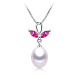Natural Freshwater Pearl Pendant 925 Sterling Silver Necklace