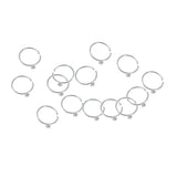 Crystal 925 Sterling Silver Hoop Nose Ring Thin Nose Piercing Women Men