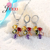 Crystal 925 Silver Jewelry Set For Women Gift
