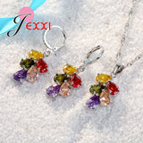 Crystal 925 Silver Jewelry Set For Women Gift