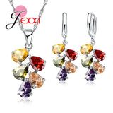 Crystal 925 Silver Jewelry Set For Women Gift