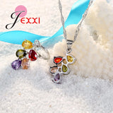 Crystal 925 Silver Jewelry Set For Women Gift