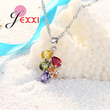 Crystal 925 Silver Jewelry Set For Women Gift