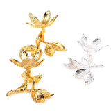 Metal Sphere Stone Display Stand Tree Leaf Shape Holder