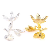 Metal Sphere Stone Display Stand Tree Leaf Shape Holder