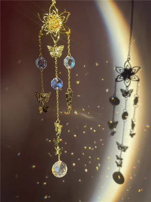 Golden Flower Crystal Ball Suncatcher - Home Party Decor