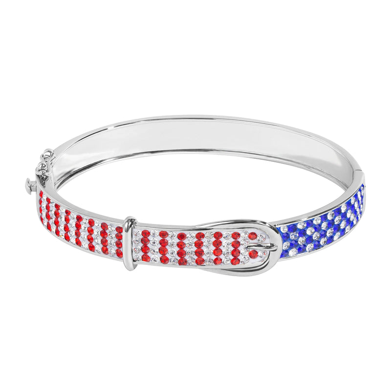 Crystal Bangle Old Glory Brass Bracelet Women Men