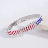 Crystal Bangle Old Glory Brass Bracelet Women Men