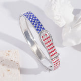 Crystal Bangle Old Glory Brass Bracelet Women Men