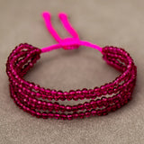 Red Crystal Bead Bracelet Natural Stone Woven Ladies Summer Accessories