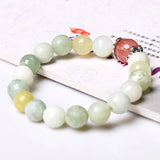 Vintage Garnet Chalcedony Bracelet with Rhinestone Charms
