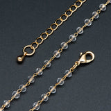 Crystal Bead Chain Bracelet/Necklace, Glass Beaded, Ready to Wear