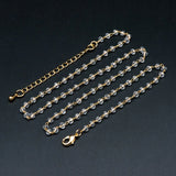 Crystal Bead Chain Bracelet/Necklace, Glass Beaded, Ready to Wear