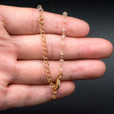 Crystal Bead Chain Bracelet/Necklace, Glass Beaded, Ready to Wear