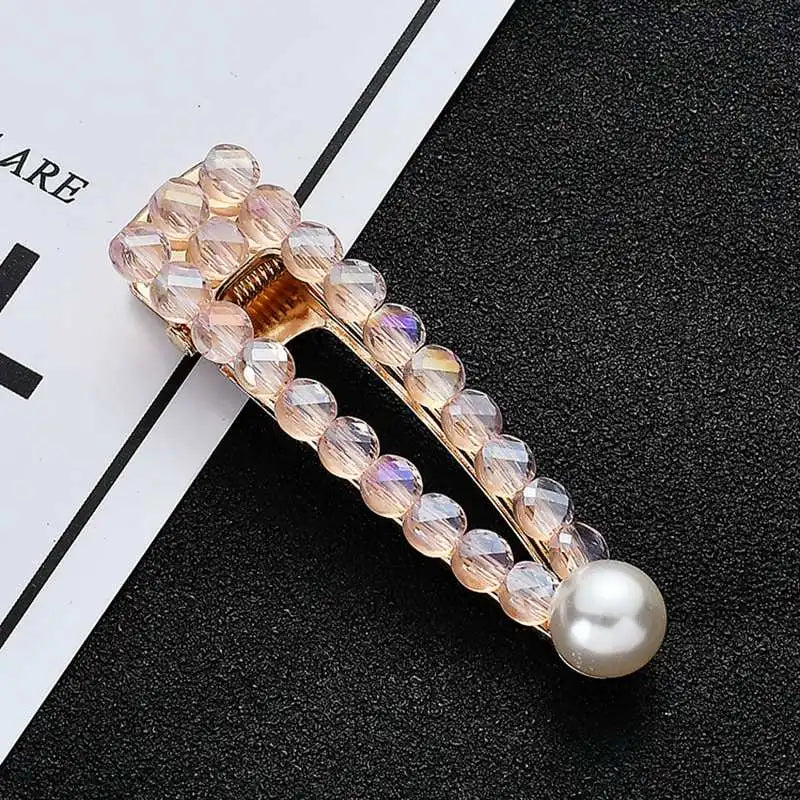 Crystal Beads Hairpin Women Clip Hair Accessories Girl's Head Jewelry