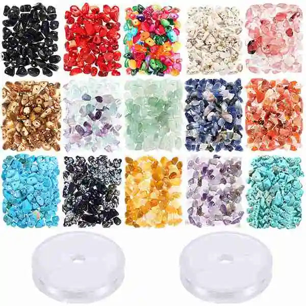 Natural Crystal Gravel Beads Set for DIY Jewelry Making