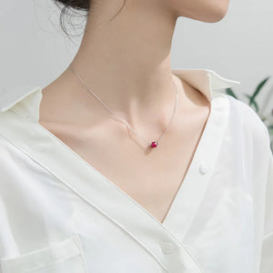 Crystal Beads Necklace Sterling Silver 925 Stone