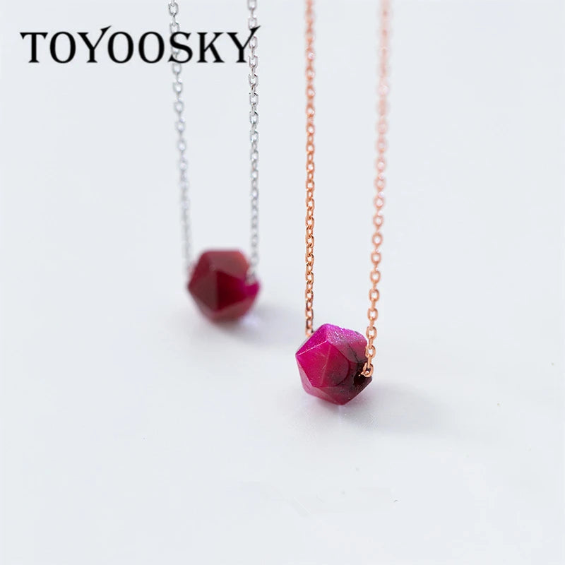 Crystal Beads Necklace Sterling Silver 925 Stone